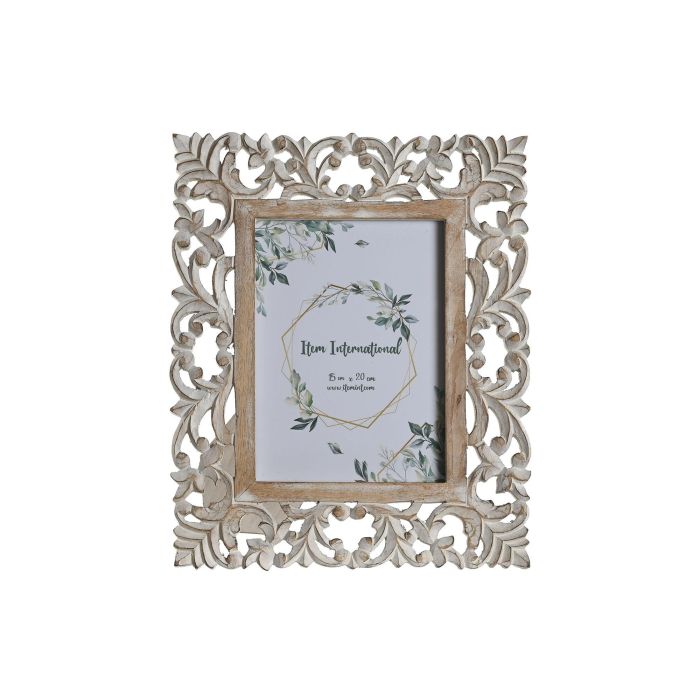 Marco Foto 15X20 Indio DKD Home Decor Blanco Natural 2 x 31.5 x 25.5 cm (2 Unidades) 2