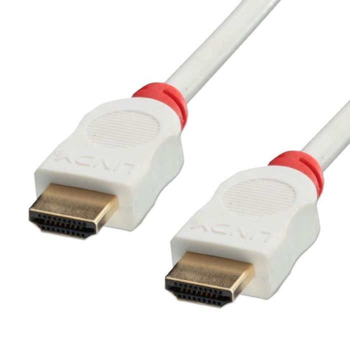 Lindy Cable HDMI Alta Velocidad 3m Blanco, Soporta 1080p, ARC, CEC, Deep Color, Conectores Dorados, Triple Apantallamiento para TV, PS3, Xbox