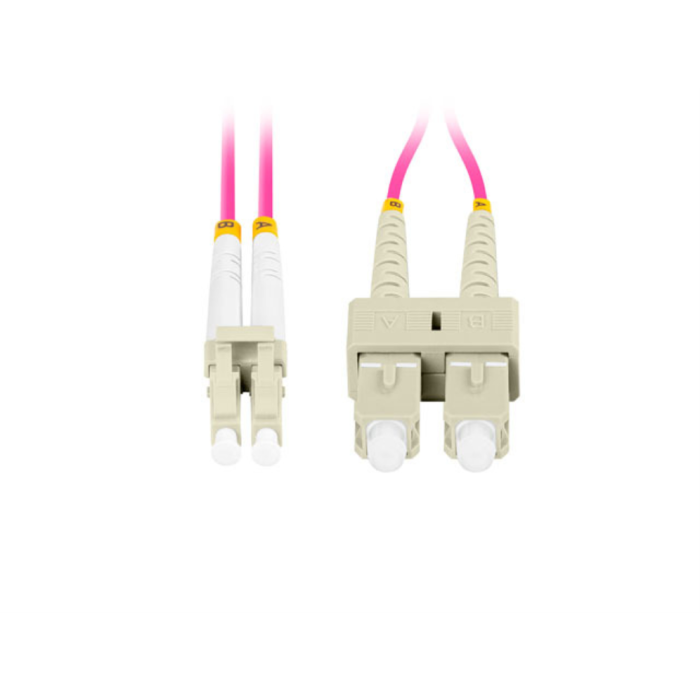 Lanberg Cable Fibra Óptica Multimodo LC/SC OM4 Violeta 1m