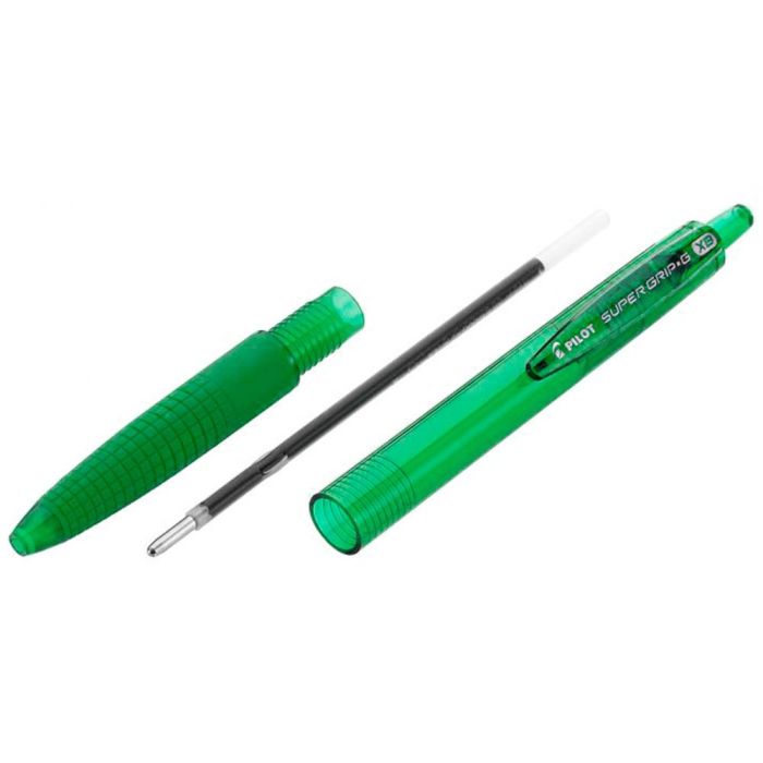 Boligrafo Pilot Super Grip G Verde Retractil Sujecion De Caucho Tinta Base De Aceite 12 unidades 3