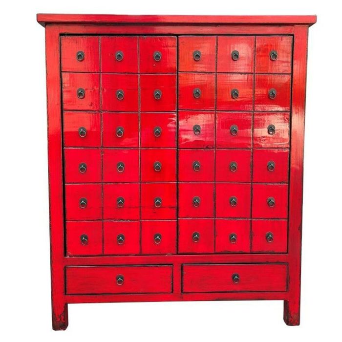 Armario Oriental DKD Home Decor Rojo 42 x 120 x 102 cm