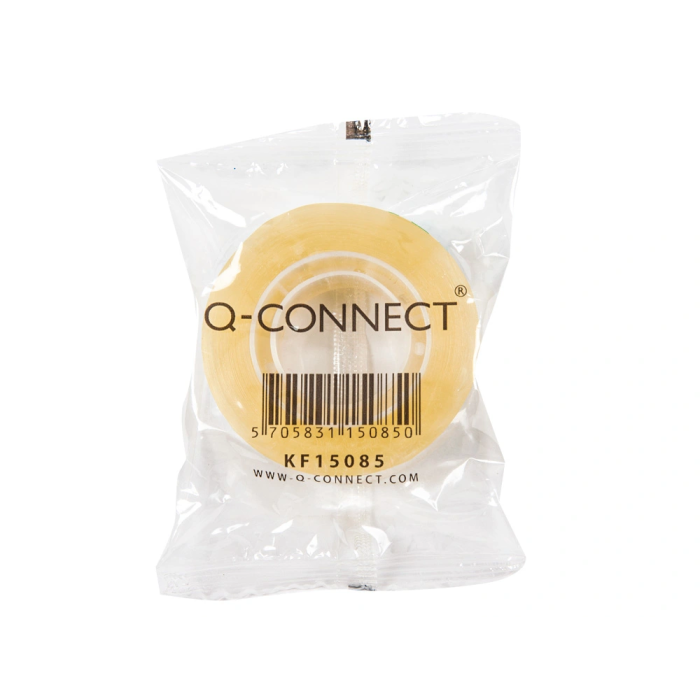 Q-connect Cinta Adhesiva Transparente 33 mt x 19 mm Encelofanada para Embalar Resistente 2