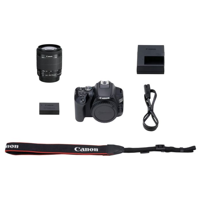 Canon EOS 250D Cámara réflex digital espejo 24.1 MP CMOS 4K Ultra HD Pantalla táctil Negro + Objetivo 18-55 IS STM 2