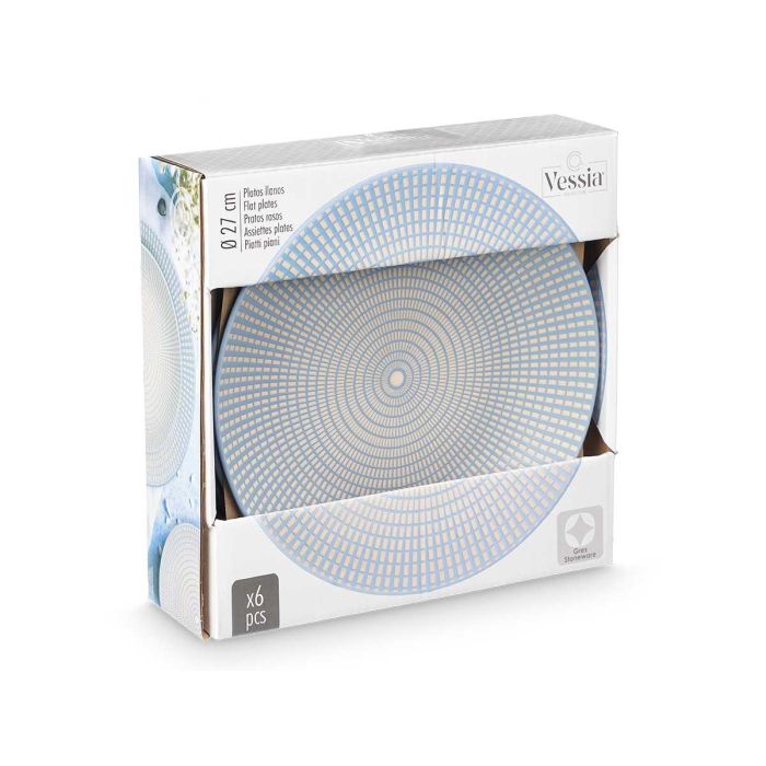 Plato Llano Grabado Azul Vessia 27 cm - Cerámica (12 Unidades) 1 Plato Llano Grabado Azul Vessia 27 cm - Cerámica (12 Unidades) 1