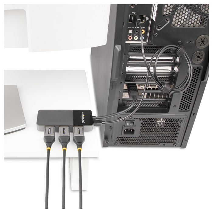 StarTech MST HUB Divisor 3 Puertos DisplayPort 1.4 a 3x DisplayPort, 8K Ultra HD, Alimentado por USB, Compatible con Windows