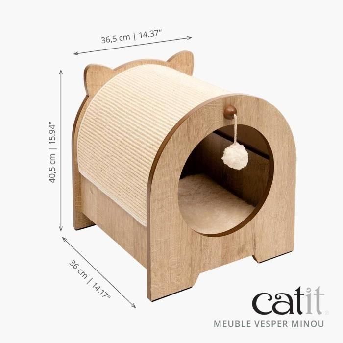 Muebles de diseño VESPER Minou - 36 x 36.5 x 40.5 cm - Marrón claro - Para gatos 4 Muebles de diseño VESPER Minou - 36 x 36.5 x 40.5 cm - Marrón claro - Para gatos 4