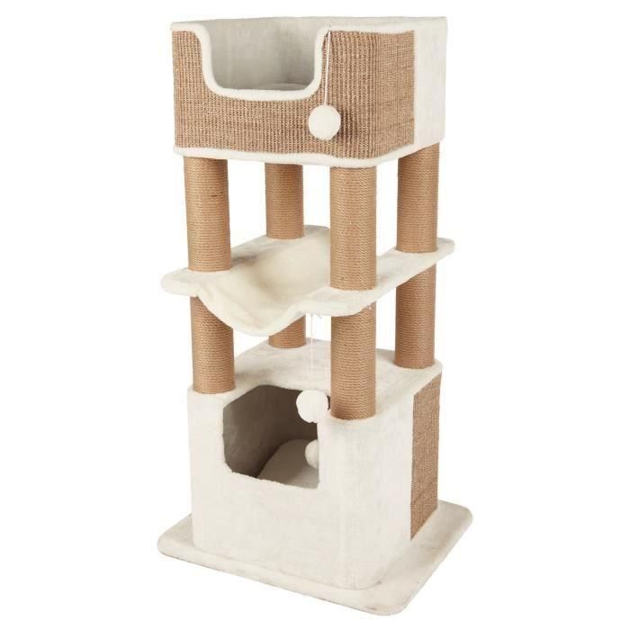 TRIXIE Lucano Cat Tree 110cm - Blanco y Topo