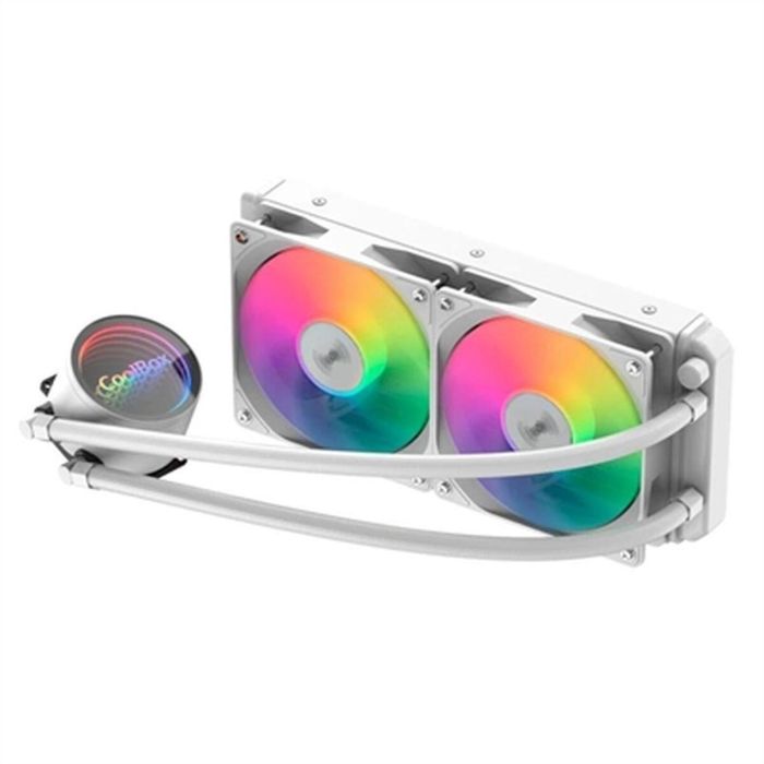 Coolbox Kit Refrigeración Líquida CPU Infinite Liquid Blanco 2x 120mm ARGB Sin Mantenimiento. Compatible Intel LGA 1700/1851 y AMD AM5. 2