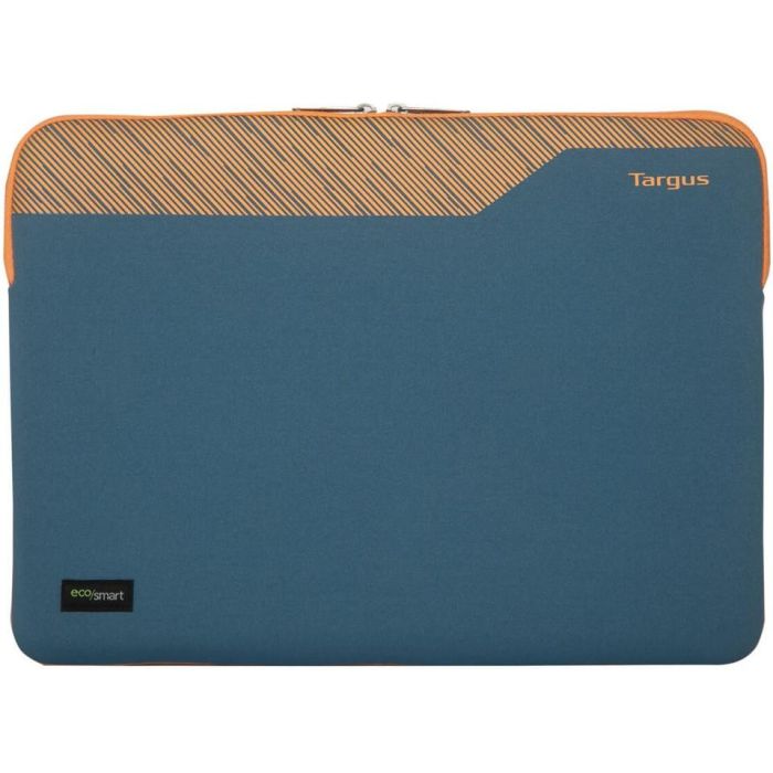 Targus Pulse II EcoSmart Funda para Portátil 16" Neopreno Ecológica Azul Naranja, Cierre Cremallera, Resistente a Salpicaduras y Arañazos