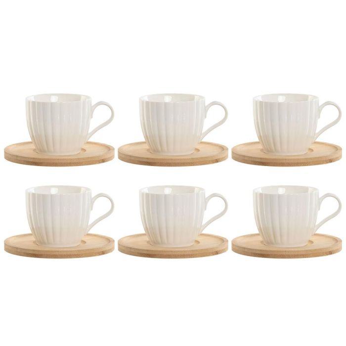 Cafe Basicos DKD Home Decor Blanco Natural 8 x 7 x 11 cm Set de 6
