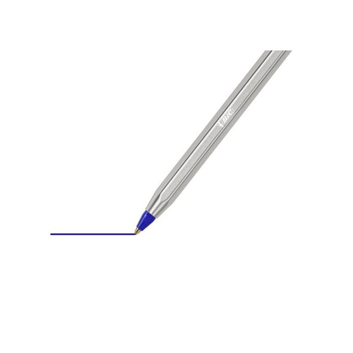 Boligrafo Bic Cristal Renew Cuerpo En Aluminio Mate Tinta Azul + 2 Recambios En Caja De Carton 4