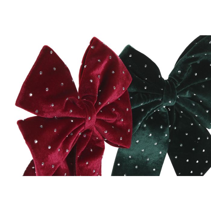 Decoracion Colgante Navidad Tradicional DKD Home Decor Verde Burdeos 5 x 24 x 20 cm (6 Unidades) 1