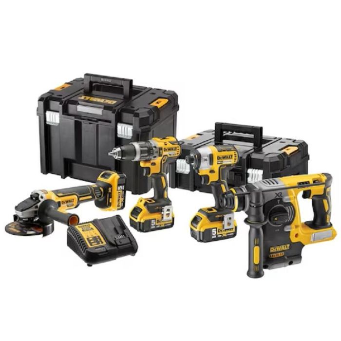 Kit Xr 18V Dewalt Taladro Dcd796 + Atornillador Impacto + Amoladora + Martillo + 3 Baterias + Tstak Ii + Tstak Vi Dewalt Kit Xr 18V Dewalt Taladro Dcd796 + Atornillador Impacto + Amoladora + Martillo + 3 Baterias + Tstak Ii + Tstak Vi Dewalt