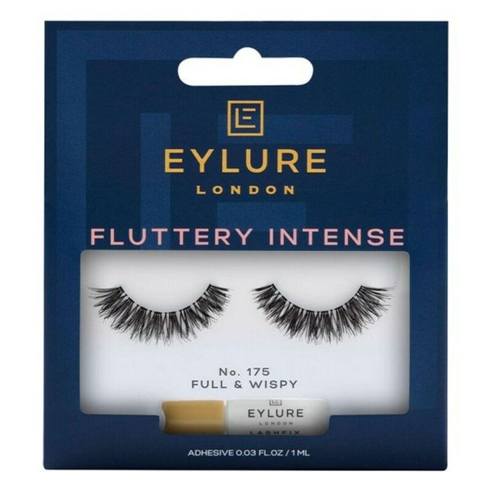Eylure #175 Pestañas Postizas FLUTTERY Intense Efecto Cat's Eye, Adhesivo Sin Látex, Reutilizables 5 Usos, 1 Unidad