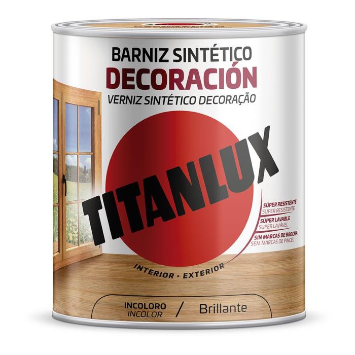 Barniz sintético decoración incoloro brillante 4l titanlux m10100004