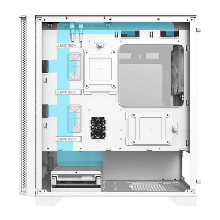 Montech AIR 100 ARGB TG White | Caja PC Gaming Mini Tower con Iluminación RGB y Panel de Vidrio Templado 4