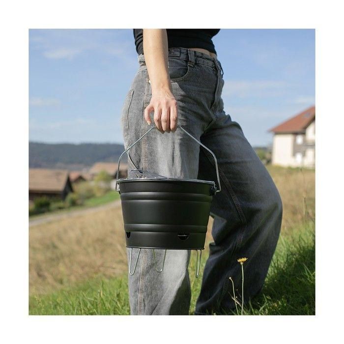 Livoo DOC327N Barbacoa de Carbón Portátil, Fabricada en Acero Inoxidable, con Superficie de Cocción Ø27 cm y 24 cm de Altura 1