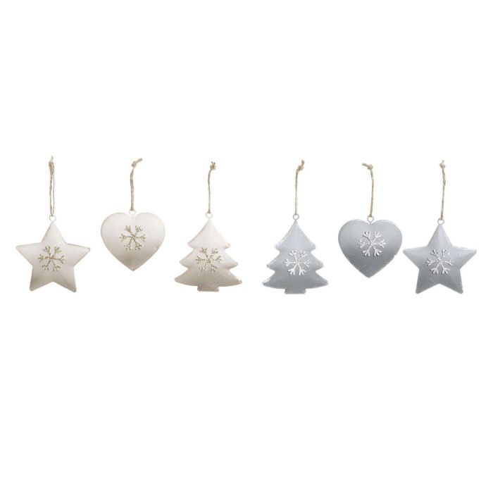 Decoracion Colgante Navidad Moderna DKD Home Decor Blanco Gris 2 x 7 x 7 cm Set de 6 (2 Unidades) 1 Decoracion Colgante Navidad Moderna DKD Home Decor Blanco Gris 2 x 7 x 7 cm Set de 6 (2 Unidades) 1