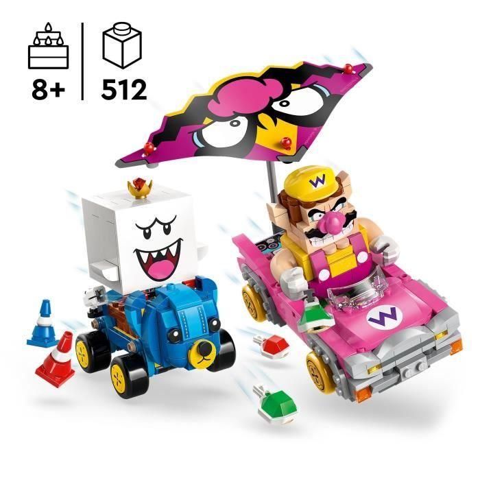 LEGO 72038 Super Mario Kart Wario y Rey Boo - Juego de Vehículos de Juguete con Función de Lanzamiento de Caparazones 1