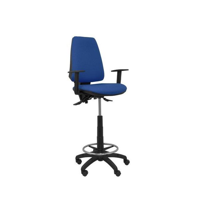 Taburete Piqueras Y Crespo Elche S Brazos Regulables Ergonomico Mecanismo Asincro Regulable En Altura Aro Reposapies Cromado Ruedas Nailon Asiento Y Respaldo Tapizados Bali Azul Marino