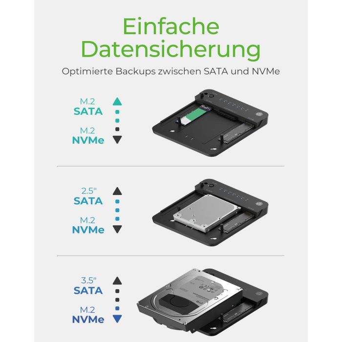 ICY BOX IB-2915MSCL-C31 Docking Station 2.5 & M.2 NVMe SATA USB 3.2 Gen 2 Type-C Negro 3