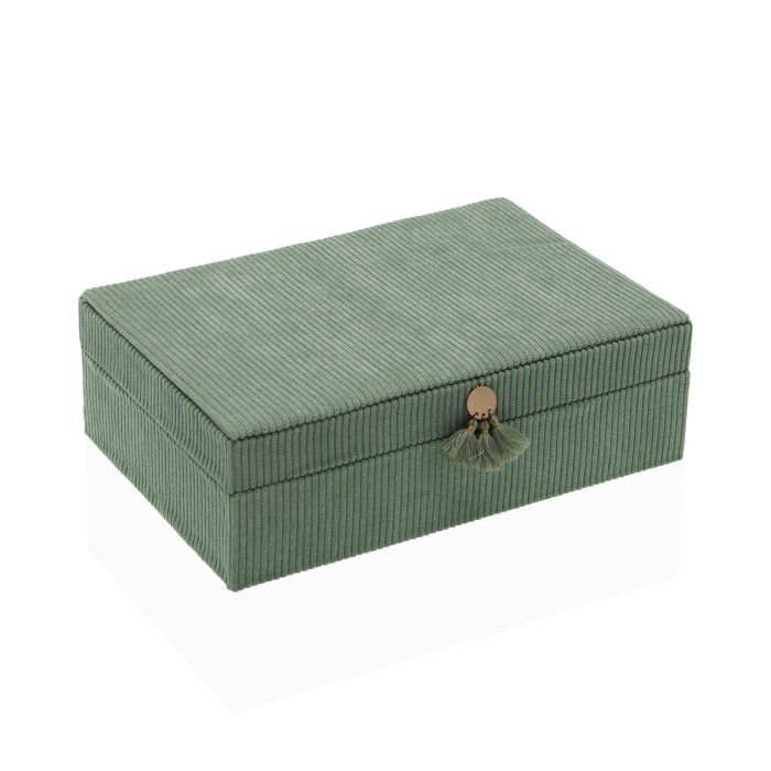 Caja-Joyero Versa Verde Poliéster Cartón Espejo 16 x 7,8 x 25 cm 1 Caja-Joyero Versa Verde Poliéster Cartón Espejo 16 x 7,8 x 25 cm 1