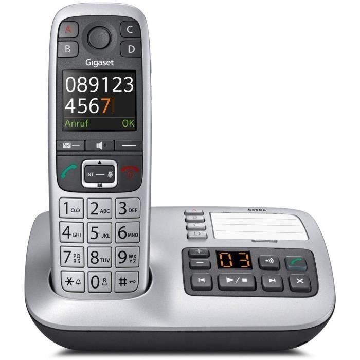 GIGASET Teléfono fijo E560A Plata 1 GIGASET Teléfono fijo E560A Plata 1