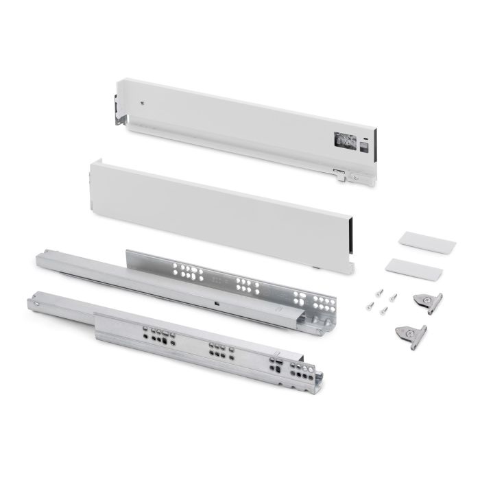 Emuca Cajón exterior Vertex con regulación 3D de altura 93mm, 40kg, profundidad 550mm, Acero, Pintado blanco 0 Emuca Cajón exterior Vertex con regulación 3D de altura 93mm, 40kg, profundidad 550mm, Acero, Pintado blanco 0