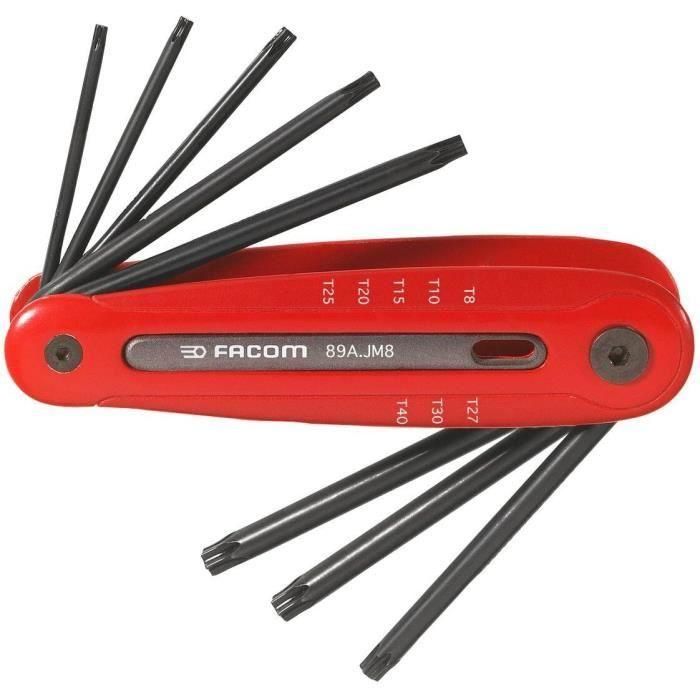 Facom 89R.JM8PB Juego de 8 llaves Allen Torx Resistorx sobre soporte 8-40 mm Facom 89R.JM8PB Juego de 8 llaves Allen Torx Resistorx sobre soporte 8-40 mm