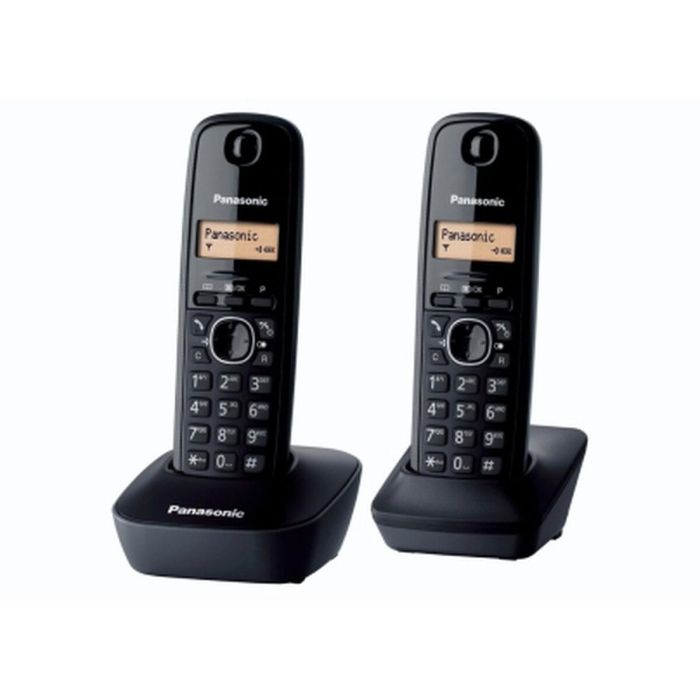 Panasonic KX-TG1612FRH Teléfono inalámbrico Duo con contestador automático, pantalla retroiluminada, directorio 50 nombres, negro 1 Panasonic KX-TG1612FRH Teléfono inalámbrico Duo con contestador automático, pantalla retroiluminada, directorio 50 nombres, negro 1