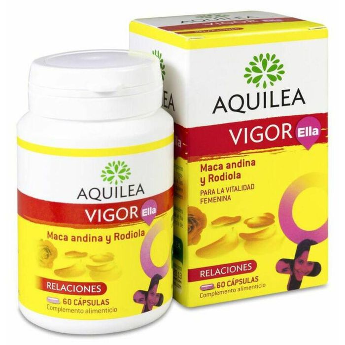 Aquilea Vigor Ella Suplemento Vitalidad y Bienestar Físico y Emocional Femenino con Maca, Rodiola, Ginkgo y Ácido Fólico 60 Cápsulas 1