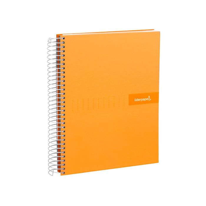 Cuaderno Espiral Liderpapel A4 Crafty Tapa Forrada 80H 90 gr Cuadro 4 mm Con Margen Color Naranja 5 unidades 5