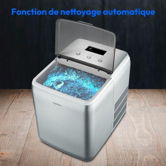 Máquina para fabricar cubitos de hielo MEDION (tamaño de cubitos de hielo pequeño y grande, tanque de agua de 2,6 litros, tiempo de producción corto aprox. 10 1 Máquina para fabricar cubitos de hielo MEDION (tamaño de cubitos de hielo pequeño y grande, tanque de agua de 2,6 litros, tiempo de producción corto aprox. 10 1
