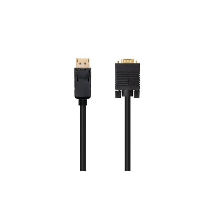 Nanocable 10.15.4402 Cable Conversor DisplayPort Macho a VGA Macho, 1920x1200@60Hz, 2m, Negro, Conectores Oro 24K, Compatible DP 1.2a