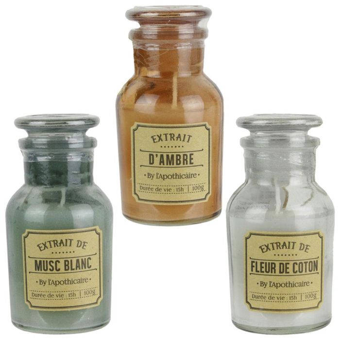 Home Deco Factory Botella Con Vela Apothicaire Colección Musc Blanc D'ambre Fleur De Coton 15 Horas Duración 2
