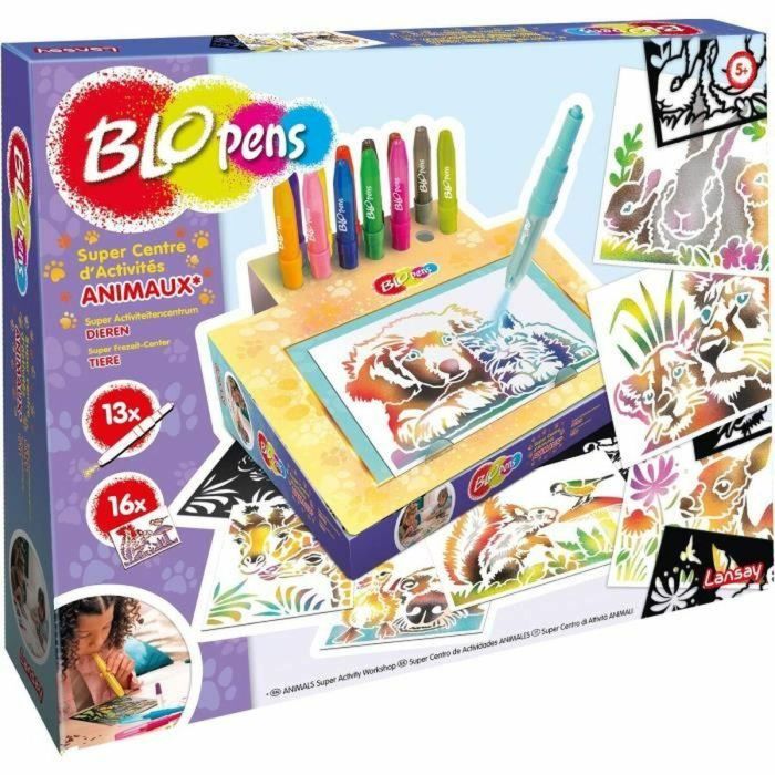 Lansay LAN3181860234303 Juego de Colorear Blopens Animals con 16 Plantillas Lavables para Niños a Partir de 5 Años 3