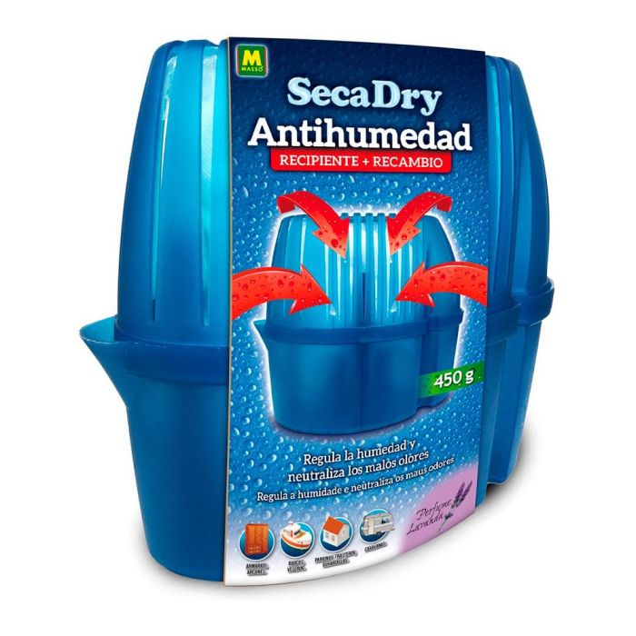 Massó Secadry Deshumidificador Antihumedad con Recipiente y Recambio 450g Cloruro Cálcico para Regular Humedad 0 Massó Secadry Deshumidificador Antihumedad con Recipiente y Recambio 450g Cloruro Cálcico para Regular Humedad 0