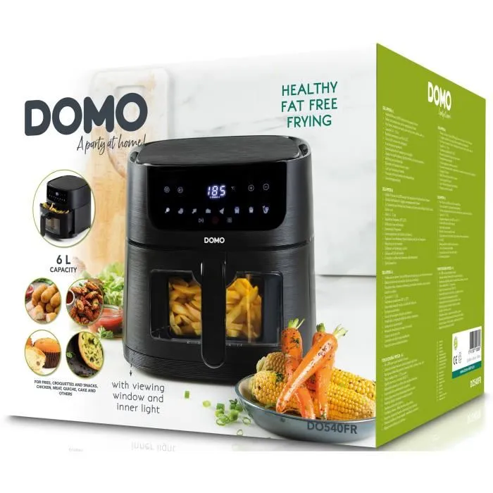 Domo DO540FR Freidora de Aire Caliente, 6L, Pantalla Digital, 8 Programas, Deli-Fryer 3 Domo DO540FR Freidora de Aire Caliente, 6L, Pantalla Digital, 8 Programas, Deli-Fryer 3