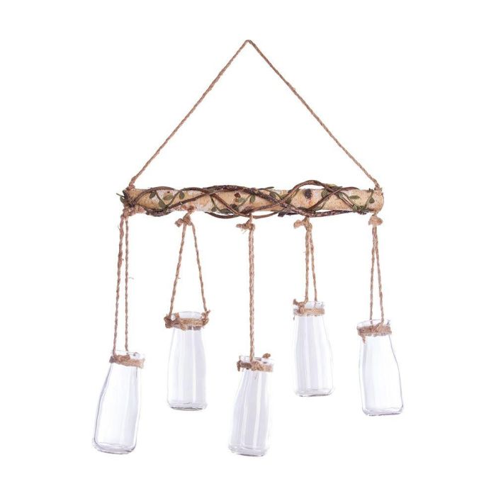 Atmosphera Conjunto 5 Jarrones Colgantes Decorativos 44,5 x 40.5 x 6 cm Yute Cristal Madera Atmosphera Conjunto 5 Jarrones Colgantes Decorativos 44,5 x 40.5 x 6 cm Yute Cristal Madera