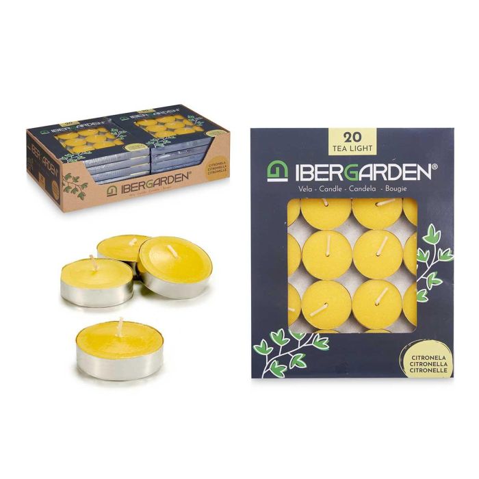 Velas Tea Light Citronela Ibergarden - Set de 20, 15x19x1.5 cm, Amarillo (48 Unidades) Velas Tea Light Citronela Ibergarden - Set de 20, 15x19x1.5 cm, Amarillo (48 Unidades)