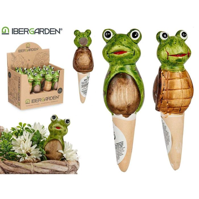 Figura Decorativa para Jardín Ibergarden FC0226A4M26 Marrón Verde Cerámica 4,5 x 16,5 x 4,5 cm (12 Unidades) 2