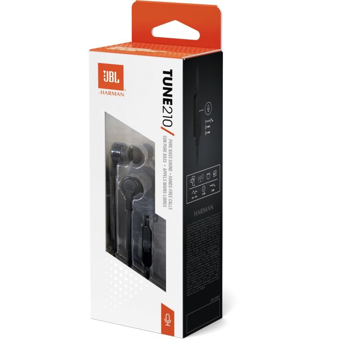 JBL Harman Tune 210 Auriculares intraaurales Pure Bass Sound Alámbricos Negros 8