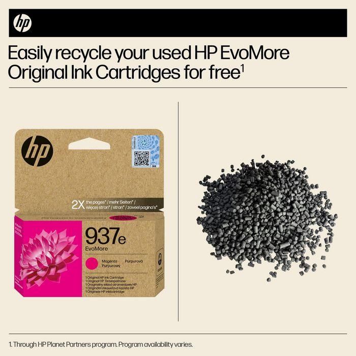 HP 937e EvoMore Magenta Original Ink Cartridge 10 HP 937e EvoMore Magenta Original Ink Cartridge 10