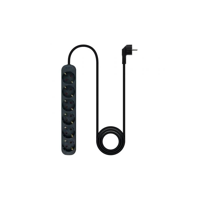 Nano Cable 10.37.0006-NS-BK Regleta de 6 Tomas de Corriente con Protección Infantil, Cable 1.4m, Negra 1 Nano Cable 10.37.0006-NS-BK Regleta de 6 Tomas de Corriente con Protección Infantil, Cable 1.4m, Negra 1
