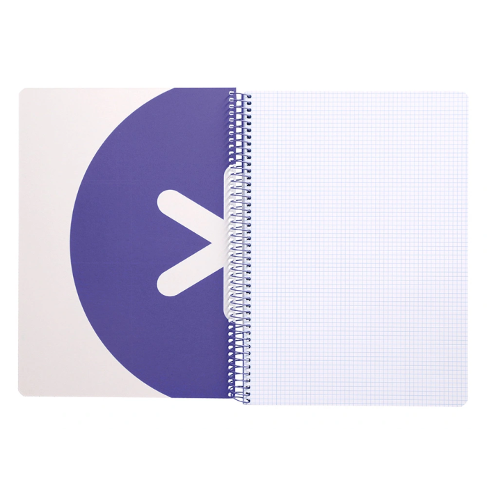 Antartik Cuaderno Espiral A4 Micro Tapa Dura 80h 100 gr Cuadro 5 mm Color Lavanda 4