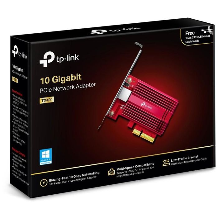 TP-Link TX401 Adaptador de red PCI Express 10 Gigabit, compatible con Windows y Linux, incluye cable CAT6A 3 TP-Link TX401 Adaptador de red PCI Express 10 Gigabit, compatible con Windows y Linux, incluye cable CAT6A 3