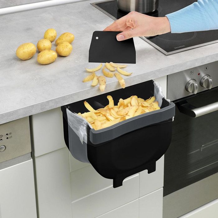 Wenko Cubo de Basura Plegable 5 Litros Negro para Puertas de Armario y Cajones (25,5x18x18 cm) 4