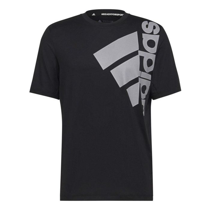 Camiseta de Manga Corta Hombre Adidas Big Badge Negro 43-45