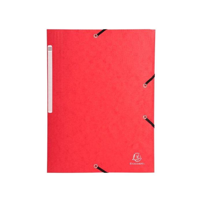 Carpeta De Gomas Y Solapas Exacompta Scotten Maxi Carton Gofrado A4 Con Etiqueta Rojo