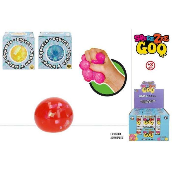 Color Baby Bola Squeezy Transparente de 6x6x6 cm - Juguete de Bolas Blandas para Niños - Modelos Surtidos - Edad Mínima Recomendada 3 Años